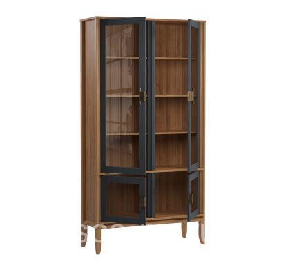 Шкаф Бридж широкий с 4 стеклянными дверями